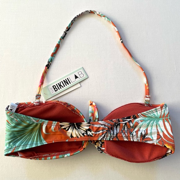 The Bikini Lab Halter Bra Bikini Top Swimwear BL0QA81 RST Floral Prints M NWT - Picture 8 of 16